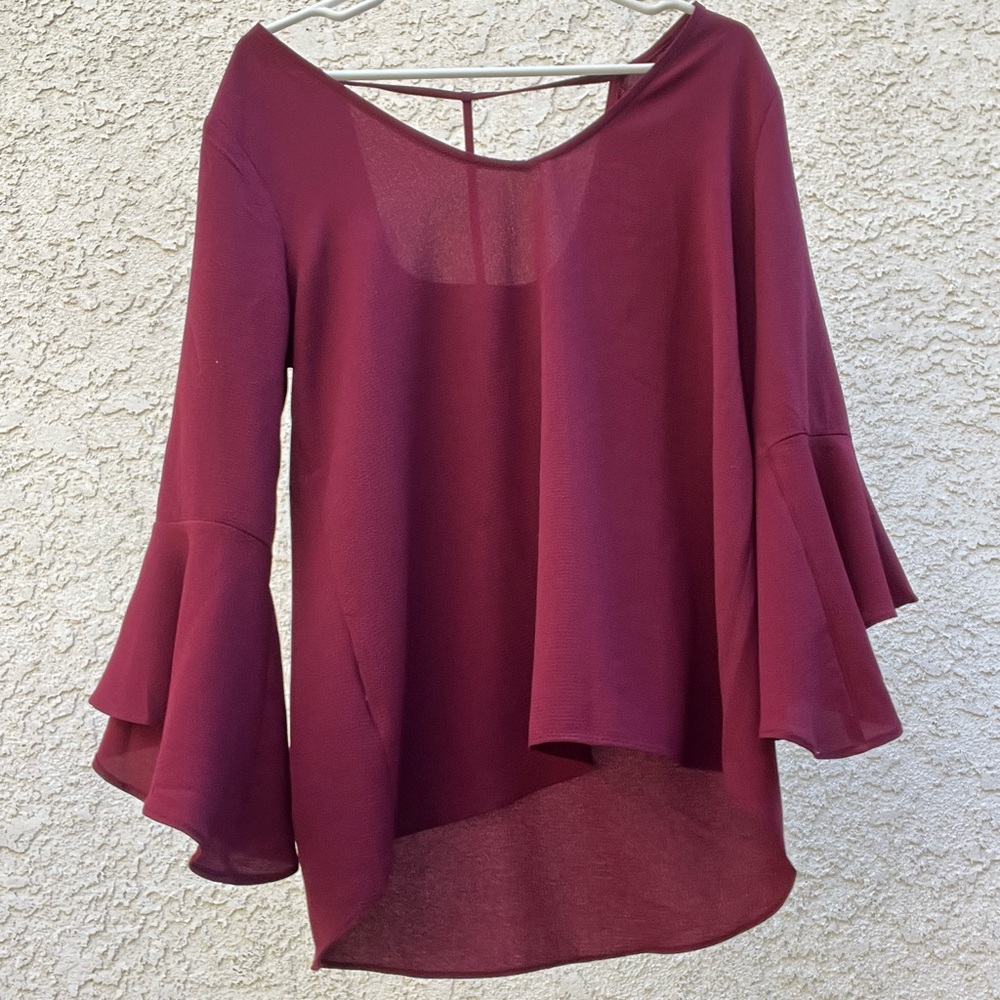 Maroon boho chic indie hippie loose blouse